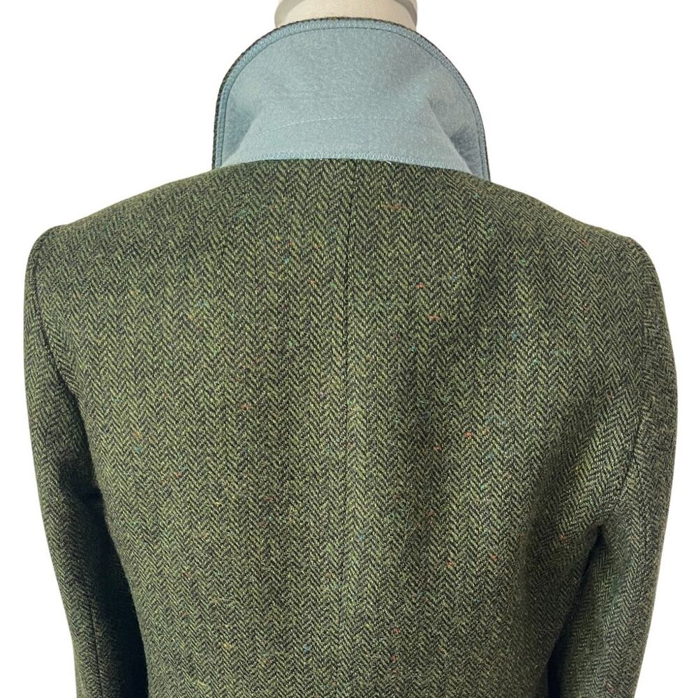 J.Crew Bristol Blazer Jacket Double Breasted Herringbone Wool Green Size 8 - Picture 7 of 10